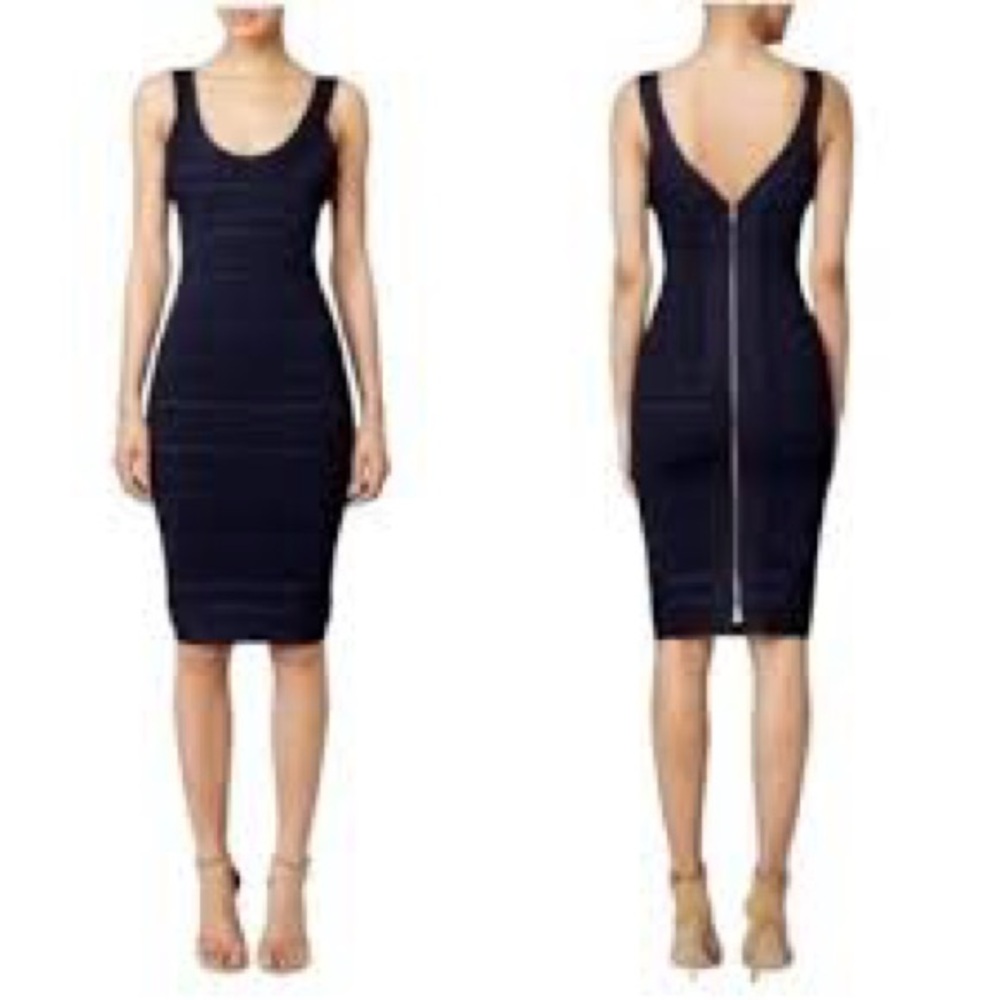 Hervé Léger Womens Lilykate Bandage Dress Pacific Blue Bodycon Party Club Sz XS